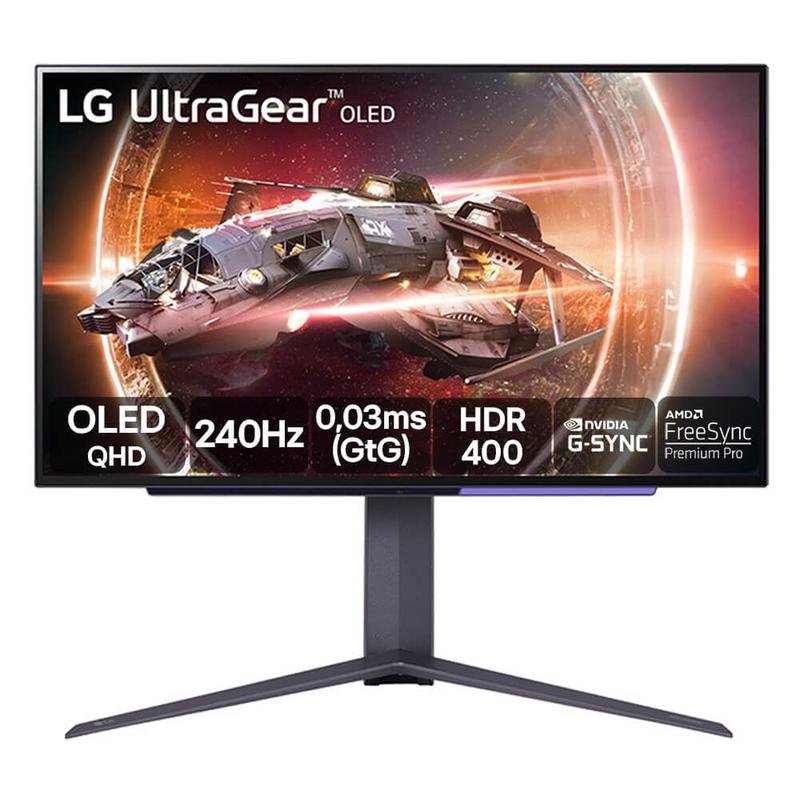 Imagem do produto Monitor Gamer LG UltraGear OLED – Tela OLED 27”, QHD, HDR400, True black, 1.5M:1, 240Hz, 0,03ms (GtG), NVIDIA® G-SYNC® – 27GS95QE-B em Magazine Luiza
